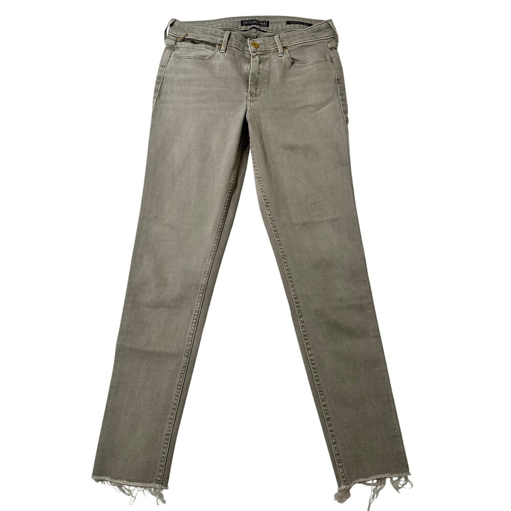 Abercrombie & Fitch A&F Super Skinny Jeans Womens W28 L29 Dark Wash Raw Hem